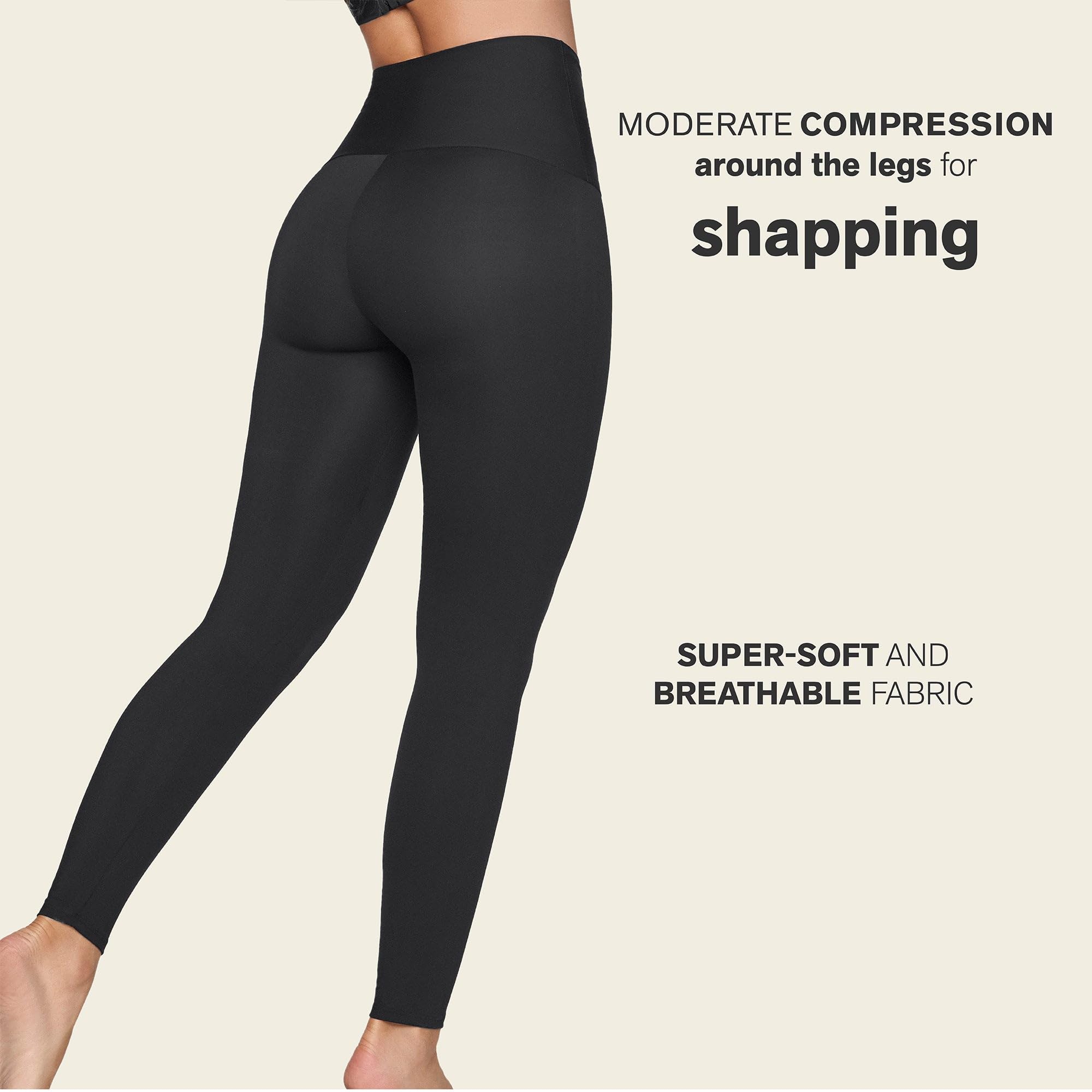 Leonisa ActiveLife Power Move Moderate Compression Mid-Rise Shapewear Leggings Activewear Athletic Pants for Women - Image 3