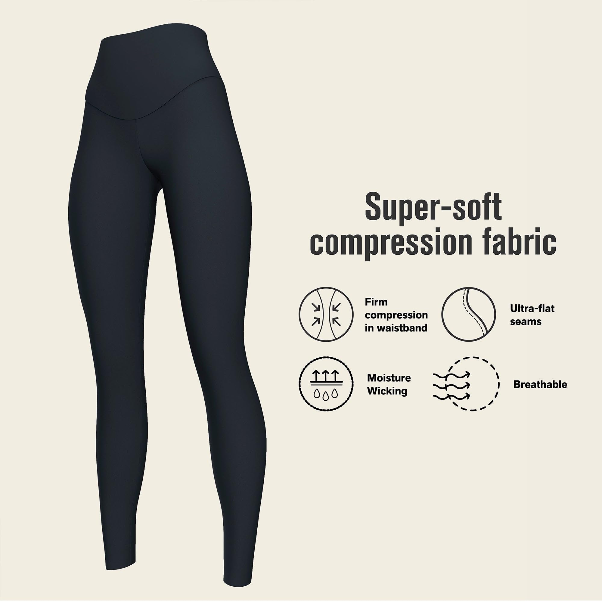 Leonisa ActiveLife Power Move Moderate Compression Mid-Rise Shapewear Leggings Activewear Athletic Pants for Women - Image 4