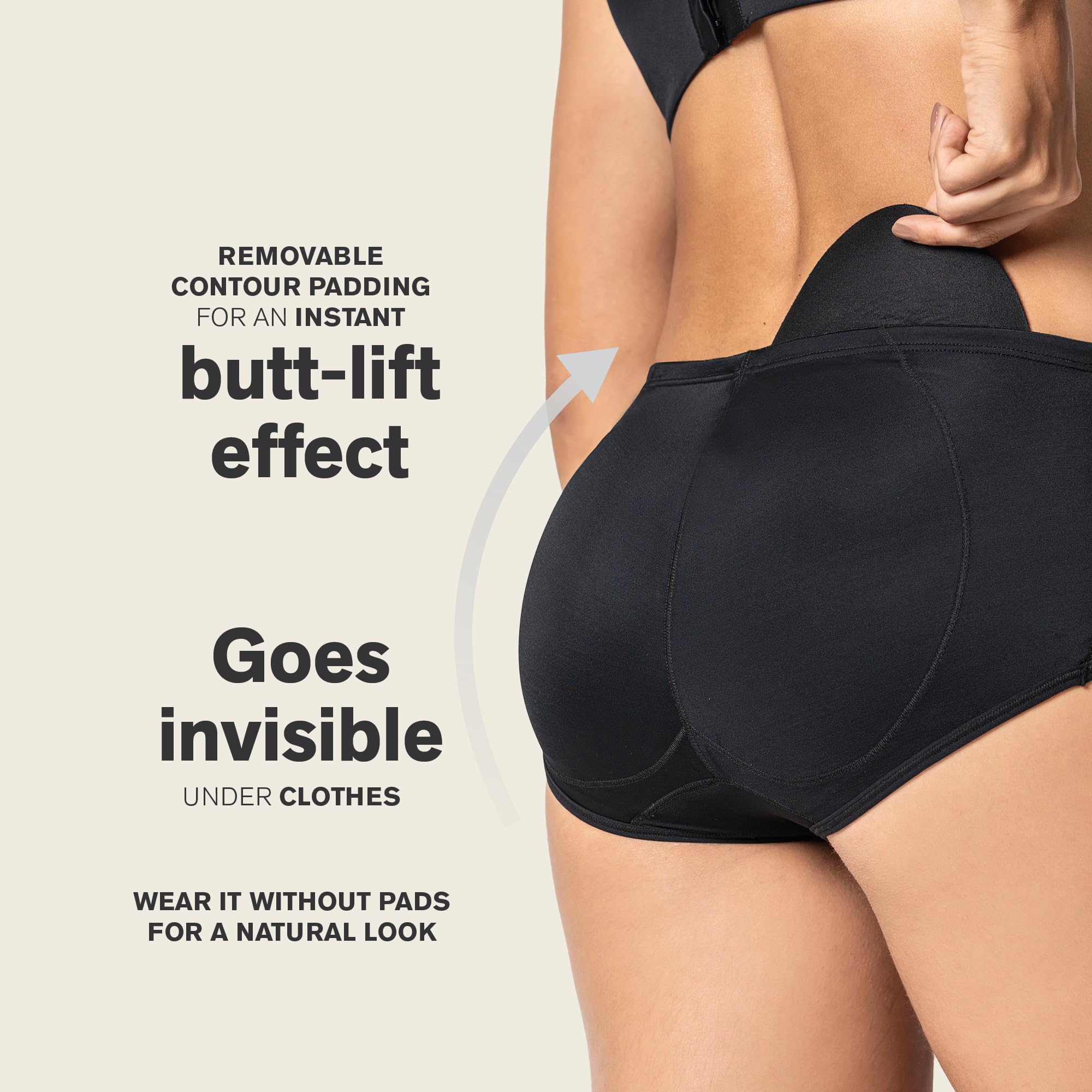 Leonisa Butt Lifting Shapewear Booty Lifting Panties for Women - Shaper Shorts and Boyshort with Butt Pads - Image 3