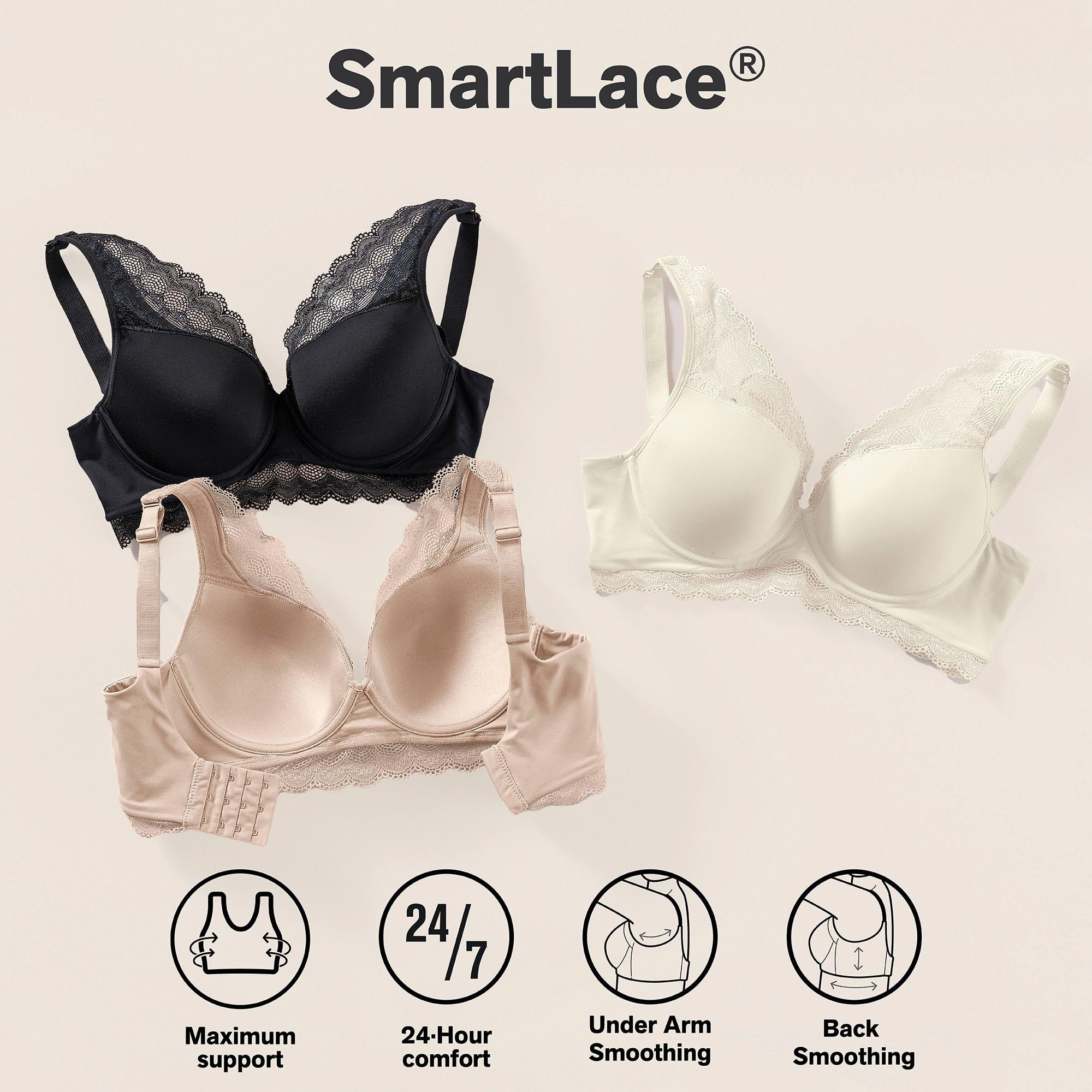 Leonisa Full Coverage Bra Comfy Lightly-Lined Lace - Underwire Contour Cups Bras for Women - Image 4