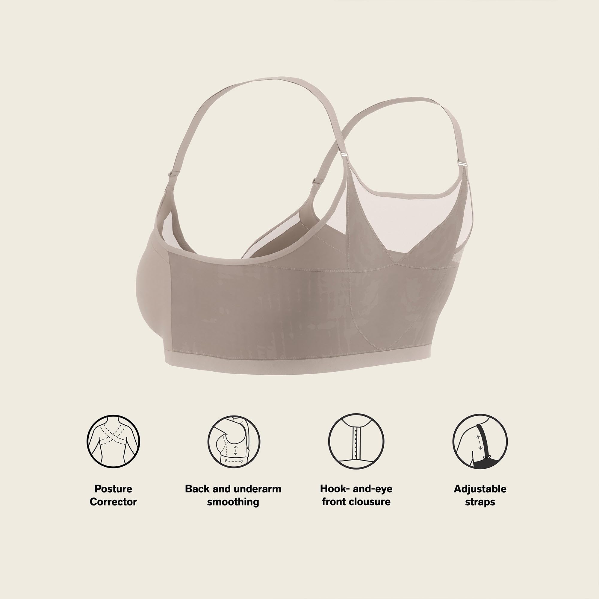 Leonisa Multi-Benefit – Posture Corrector Bra, Wireless Front Closure Posture Bra with Contour Cups and Back Support - Image 5