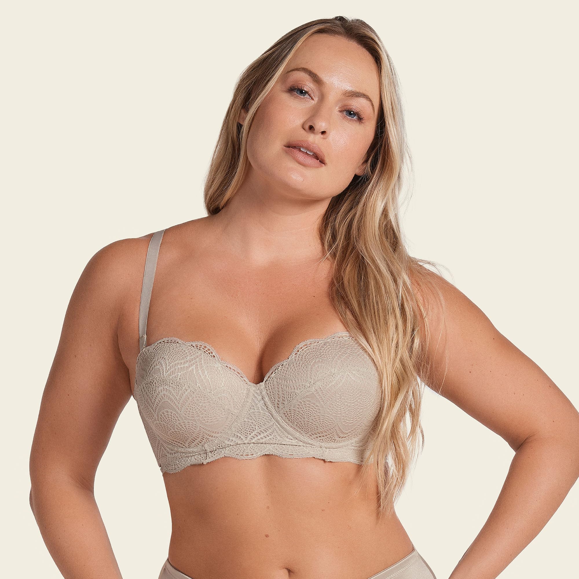 Leonisa Strapless Bras for Women - Full Coverage Push Up Bra with Lace and Pads - Image 5