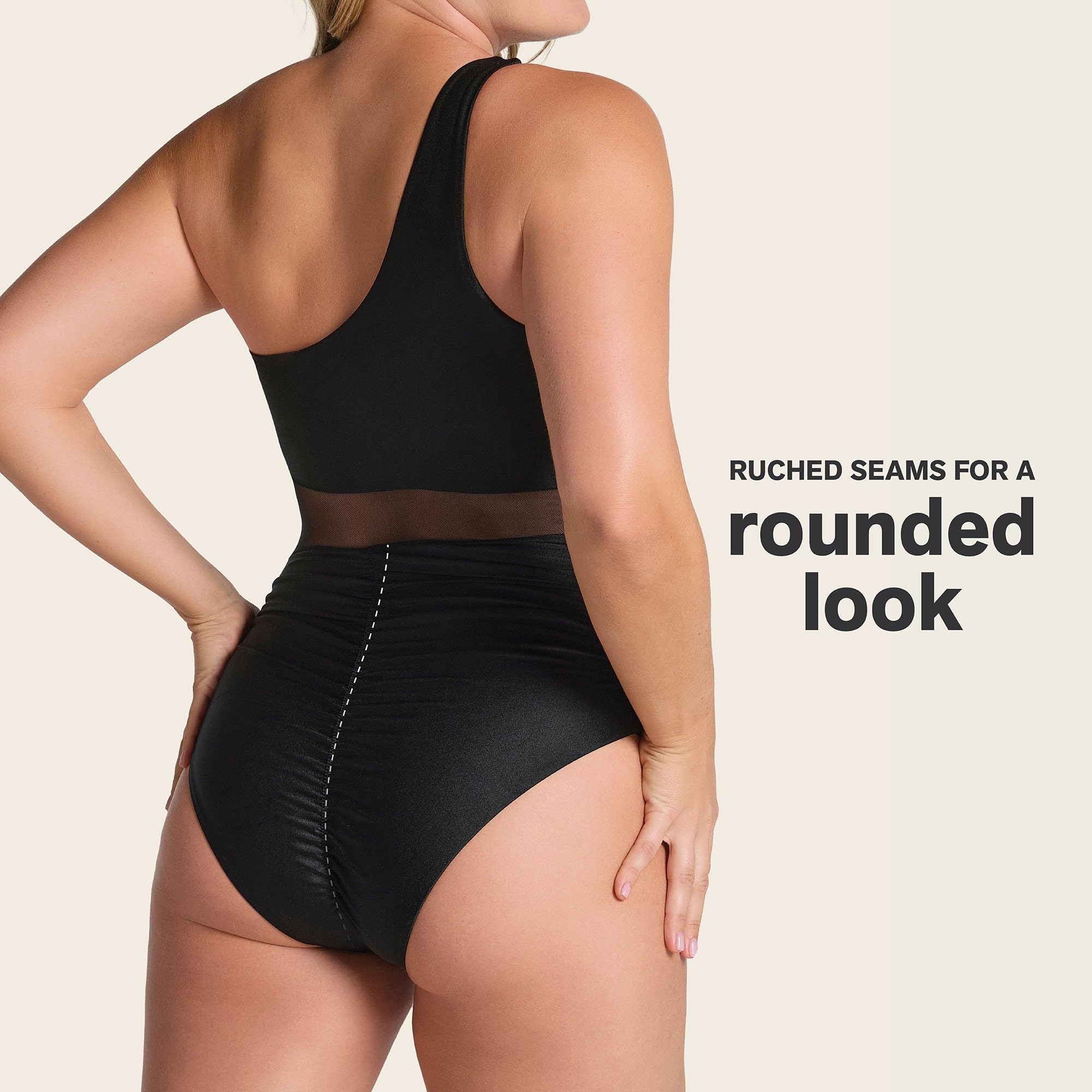 Leonisa Womens Swimsuits One-Shoulder One-Piece Shaping Bathing Suit for Women Tummy Control - Image 3